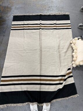 Restoration Hardware Belgium Linen Wool Blend Woven Throw